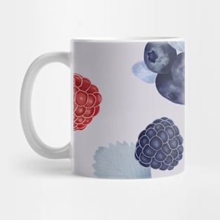 Strawberry Pattern with raspberries and blueberries Mug